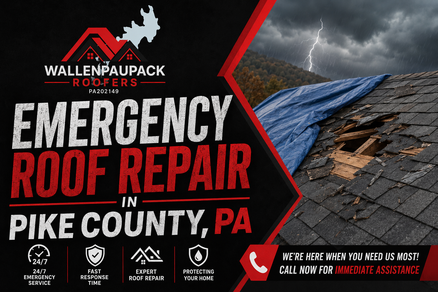 Emergency Roof Repair in Pike County, PA After Storm Damage