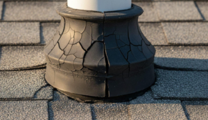 roof pipe boot leaking Roof ventilation components on an asphalt shingle roof